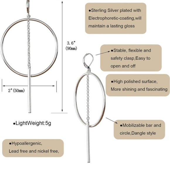 Silver Hoop Earrings - Picture 3 of 6